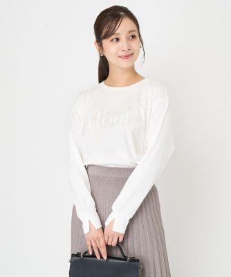 【小さいサイズ】発泡ロゴコットンロンＴカットソー／洗える