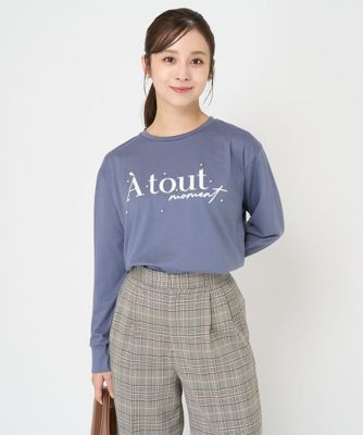 【小さいサイズ】発泡ロゴコットンロンＴカットソー／洗える