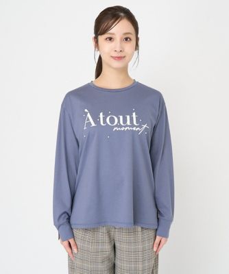 【小さいサイズ】発泡ロゴコットンロンＴカットソー／洗える