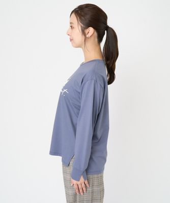 【小さいサイズ】発泡ロゴコットンロンＴカットソー／洗える