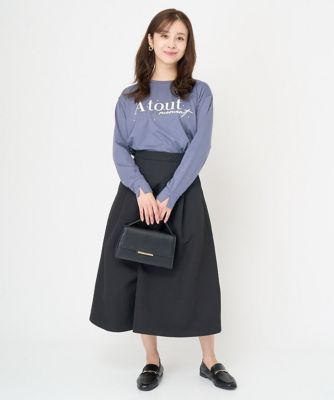 【小さいサイズ】発泡ロゴコットンロンＴカットソー／洗える