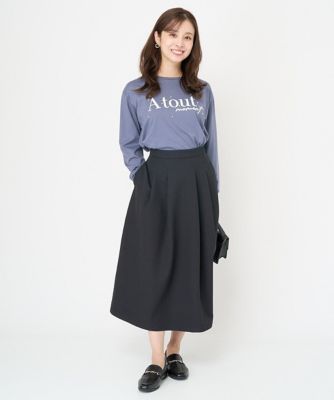 【小さいサイズ】発泡ロゴコットンロンＴカットソー／洗える