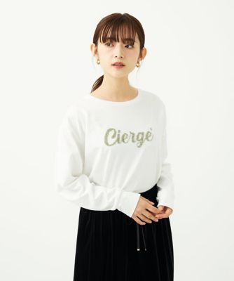 ＜MK MICHEL KLEIN（Women/小さいサイズ）＞【小さいサイズ】刺繍ロゴデザイン　コットンロンＴ／洗える