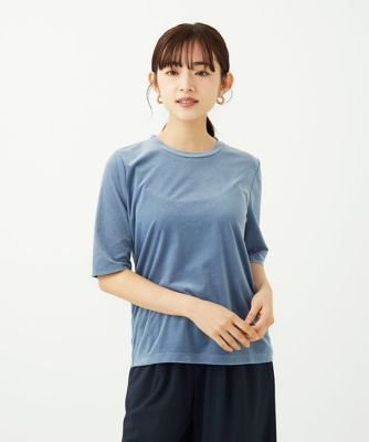 ＜MK MICHEL KLEIN（Women/小さいサイズ）＞【小さいサイズ】シアーベロアＴシャツ／洗える