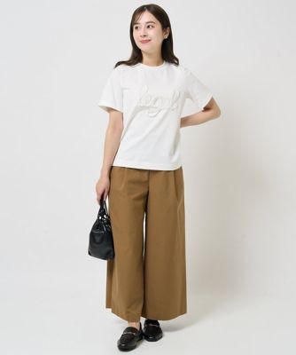 【小さいサイズ】フリンジ刺繍ロゴＴシャツ／洗える