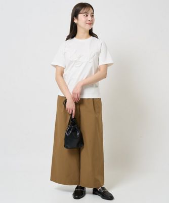 【小さいサイズ】フリンジ刺繍ロゴＴシャツ／洗える