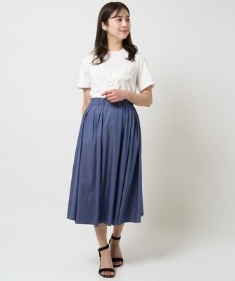 【小さいサイズ】フリンジ刺繍ロゴＴシャツ／洗える