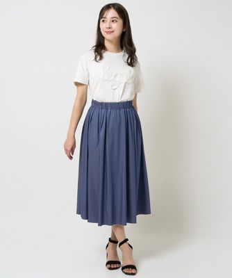 【小さいサイズ】フリンジ刺繍ロゴＴシャツ／洗える