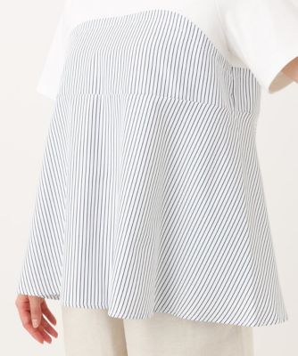 【小さいサイズ】ビスチェレイヤード風フレアーＴシャツ（ストライプ）／洗える