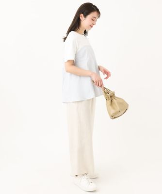 【小さいサイズ】ビスチェレイヤード風フレアーＴシャツ（ストライプ）／洗える