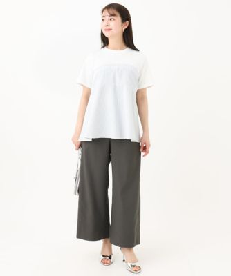【小さいサイズ】ビスチェレイヤード風フレアーＴシャツ（ストライプ）／洗える