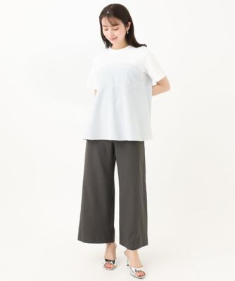 【小さいサイズ】ビスチェレイヤード風フレアーＴシャツ（ストライプ）／洗える