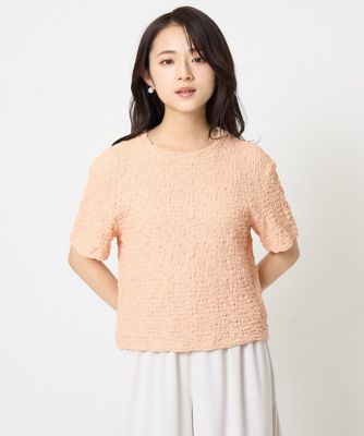 MK MICHEL KLEIN（Women/小さいサイズ）/エムケーミッシェルクラン 【小さいサイズ】フクレシャーリングカットソー/UVカット/洗える