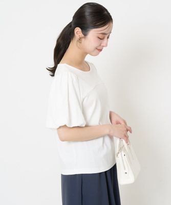 【小さいサイズ】バルーンスリーブカットソー／接触冷感／洗える