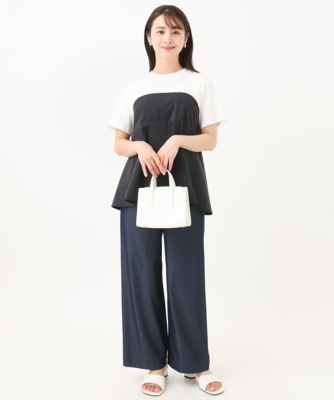 小さいサイズ】ビスチェレイヤード風フレアーTシャツ（無地）／洗える