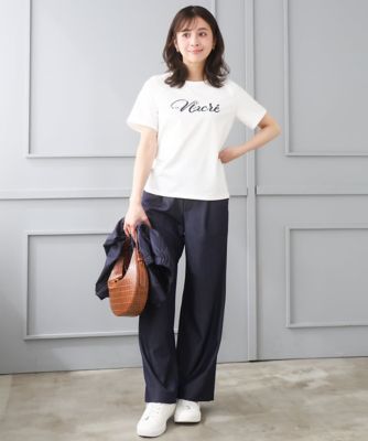 ホワイト Tシャツ ビーズ刺繍 ロゴ 小さいサイズ】ビーズ刺繍ロゴTシャツ／洗える | MK MICHEL KLEIN