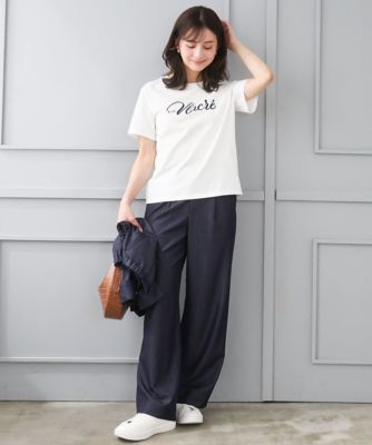ホワイト Tシャツ ビーズ刺繍 ロゴ 小さいサイズ】ビーズ刺繍ロゴTシャツ／洗える | MK MICHEL KLEIN