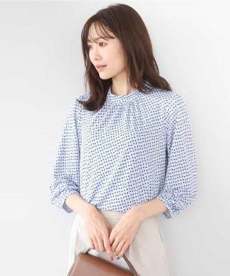 小さいサイズ】幾何柄ジャージーカットソー／洗濯機で洗える | MK