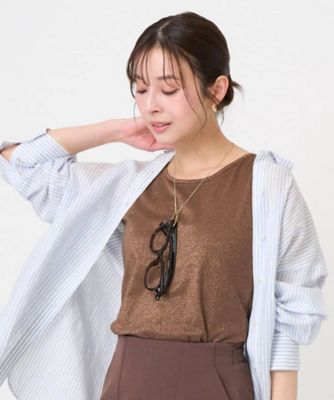 MK MICHEL KLEIN（Women/小さいサイズ）/エムケーミッシェルクラン 【小さいサイズ】ラメタンクトップ／ＵＶカット／洗濯機で洗える