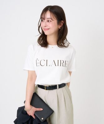 ＜MK MICHEL KLEIN（Women/小さいサイズ）＞【小さいサイズ】ニュアンス配色コットンロゴＴシャツ／洗濯機で洗える