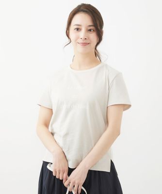 ＜MK MICHEL KLEIN（Women/小さいサイズ）＞【小さいサイズ】ベーシックロゴＴシャツ／洗える