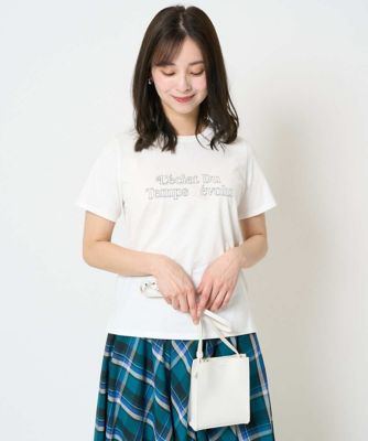 小さいサイズ】配色デザインロゴTシャツ／接触冷感／洗える