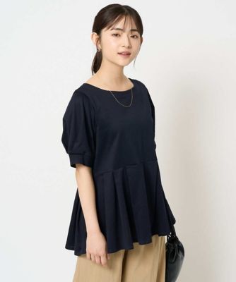 【小さいサイズ】タックディティールカットソー/接触冷感/洗える 小さいサイズ】タックディティールカットソー／接触冷感／洗える