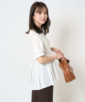 【小さいサイズ】タックディティールカットソー/接触冷感/洗える 小さいサイズ】タックディティールカットソー／接触冷感／洗える