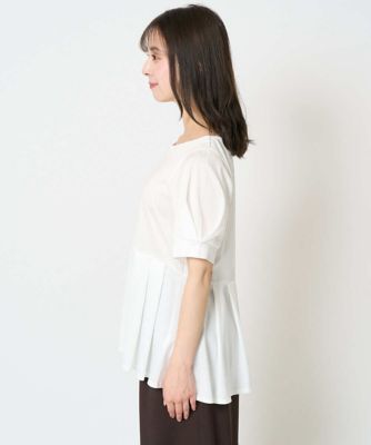 【小さいサイズ】タックディティールカットソー/接触冷感/洗える 小さいサイズ】タックディティールカットソー／接触冷感／洗える