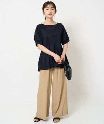 【小さいサイズ】タックディティールカットソー/接触冷感/洗える 小さいサイズ】タックディティールカットソー／接触冷感／洗える