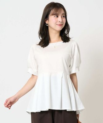 MK MICHEL KLEIN（Women/小さいサイズ）/エムケーミッシェルクラン 【小さいサイズ】タックディティールカットソー／接触冷感／洗える