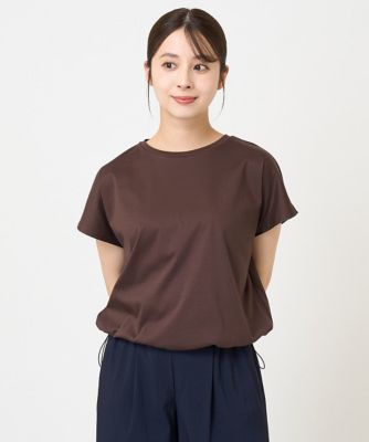 【小さいサイズ】裾ドロストデザインカットソー／接触冷感／洗える