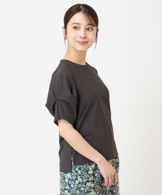 ＜MK MICHEL KLEIN（Women/小さいサイズ）＞【小さいサイズ】タックスリーブカットソー／接触冷感／速乾／洗える