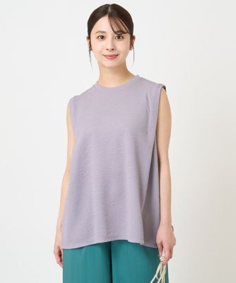 【小さいサイズ】ふくれカットジャガード テントラインシルエットカットソー/洗える 小さいサイズ】ふくれカットジャガード テントラインシルエット