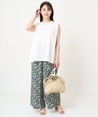 【小さいサイズ】ふくれカットジャガード テントラインシルエットカットソー/洗える 小さいサイズ】ふくれカットジャガード テントラインシルエット