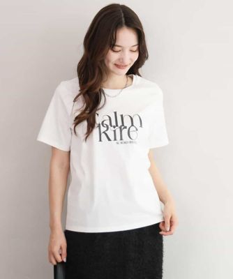 MK MICHEL KLEIN (Women/小さいサイズ)/エムケーミッシェルクラン 【小さいサイズ】［接触冷感／洗濯機で洗える］コットンロゴＴシャツ
