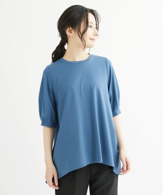 ＜MK MICHEL KLEIN（Women/小さいサイズ）＞【小さいサイズ】フレアーシルエット五分袖カットソー／洗える