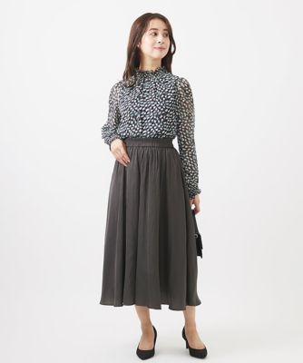 【小さいサイズ】起毛サテンガウチョパンツ／洗える