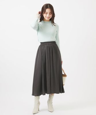 【小さいサイズ】起毛サテンガウチョパンツ／洗える