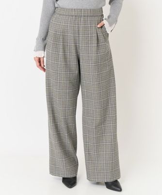 【小さいサイズ】ラメチェックタックワイドパンツ／洗える