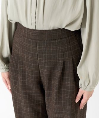 【小さいサイズ】ラメチェックタックワイドパンツ／洗える