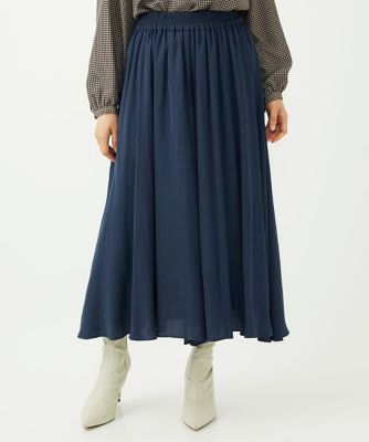 MK MICHEL KLEIN（Women/小さいサイズ）/エムケーミッシェルクラン 起毛サテンガウチョパンツ/洗濯機で洗える 57ネイビー パンツ・ズボン【三越伊勢丹/公式】