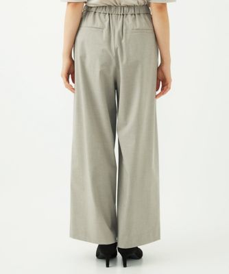 小さいサイズ】ストレートワイドパンツ（ストライプ・無地）／洗える