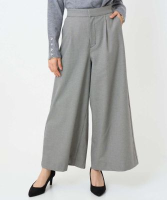 ＜MK MICHEL KLEIN（Women/小さいサイズ）＞【小さいサイズ】千鳥柄ガウチョパンツ／洗える