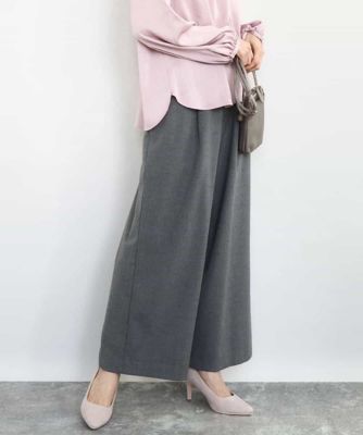 ＜MK MICHEL KLEIN（Women/小さいサイズ）＞【小さいサイズ】裏起毛ワイドストレートプルオンパンツ／洗える