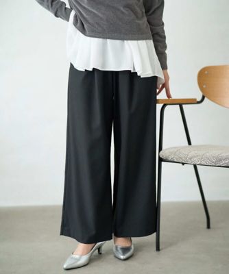 小さいサイズ】裏起毛ワイドストレートプルオンパンツ／洗える | MK