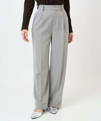 ＜MK MICHEL KLEIN（Women/小さいサイズ）＞【小さいサイズ】ツイード調両面起毛ワイドパンツ／洗える