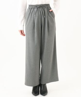 ＜MK MICHEL KLEIN（Women/小さいサイズ）＞【小さいサイズ】裏起毛ワイドストレートプルオンパンツ／洗える