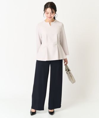 【小さいサイズ】ハイウエストワイドパンツ／撥水加工／洗える