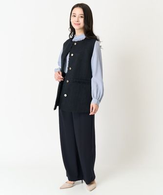 【小さいサイズ】ハイウエストワイドパンツ／撥水加工／洗える